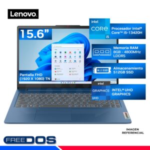 LENOVO IDEAPAD SLIM 3 15IRH8 - 15.6", INTEL CORE I5-13420H, 8GB, 512GB SSD (83EM00G6LM) (NT7)